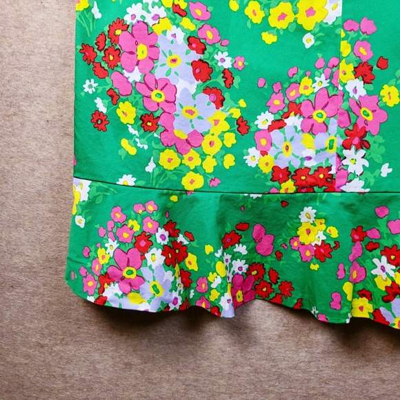 Preppy Green Floral Sleeveless Sundress • Size 6 • Colorful Midi Sundress - Picture 12 of 15